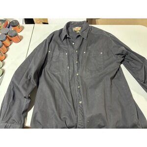 Harley Davidson Men's  Black Long Sleeve  Button Shirt 100% Cotton  Size XXL